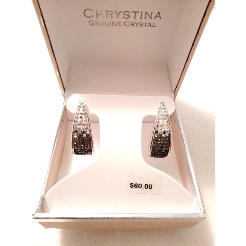 Christina Genuine Crystal Hoop Earrings